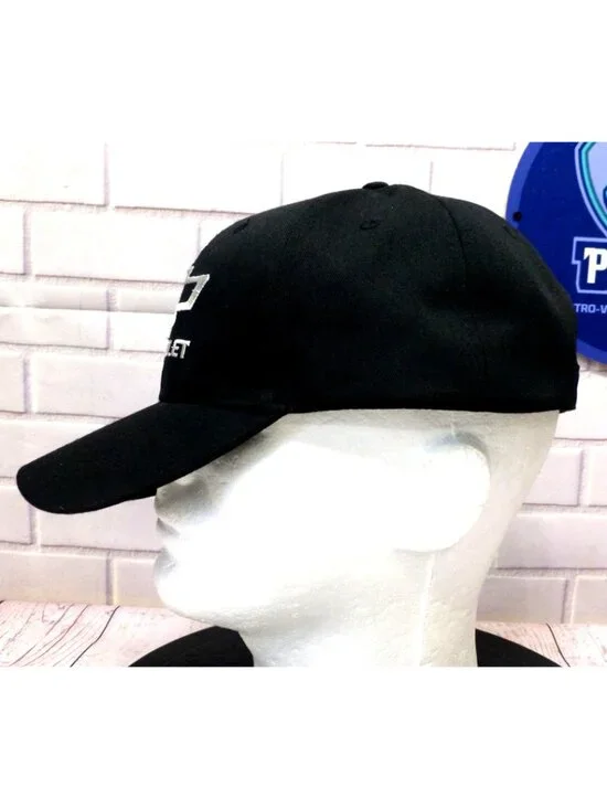 Chevrolet Embroidered Bow Tie Logo Black Adjustable Baseball Cap - Picture 5 of 10